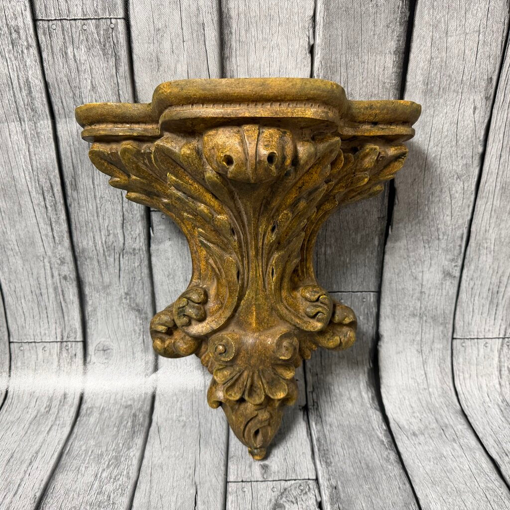 Ceramic Acanthus Leaf Relief Wall Shelf