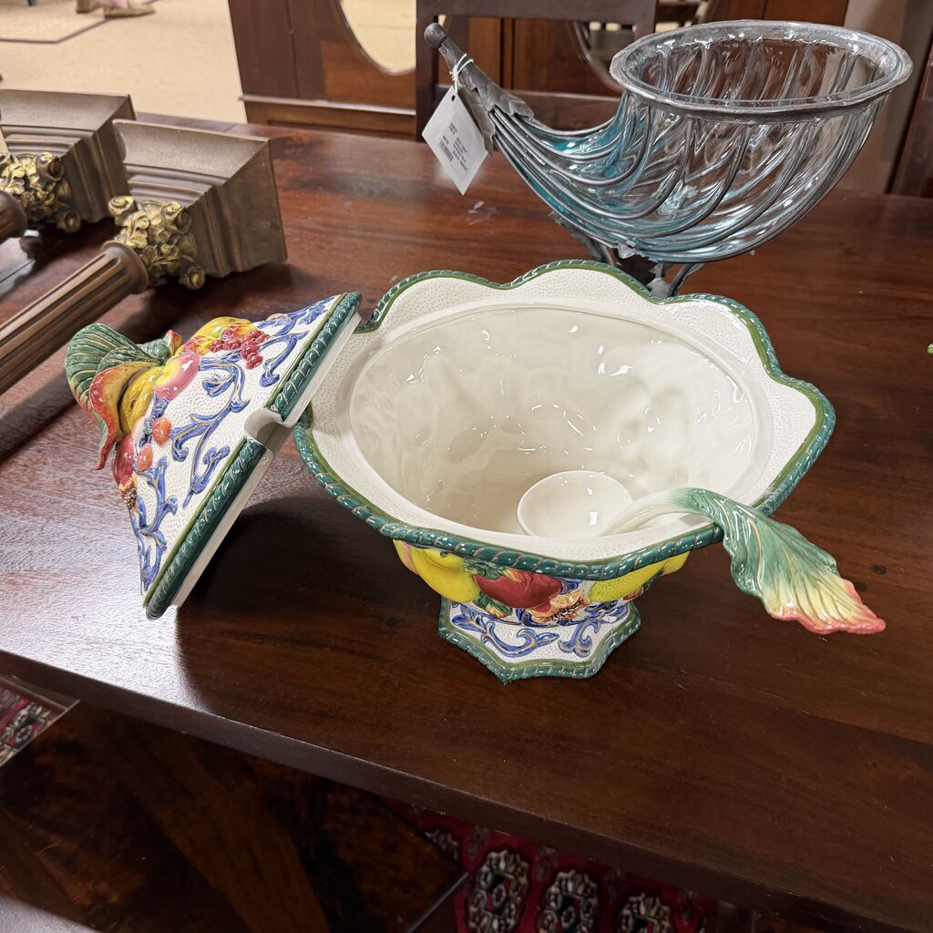 Florentine Fruit Soup Tureen w/Lid + Ladle