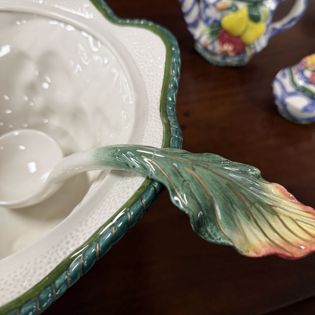 Florentine Fruit Soup Tureen w/Lid + Ladle
