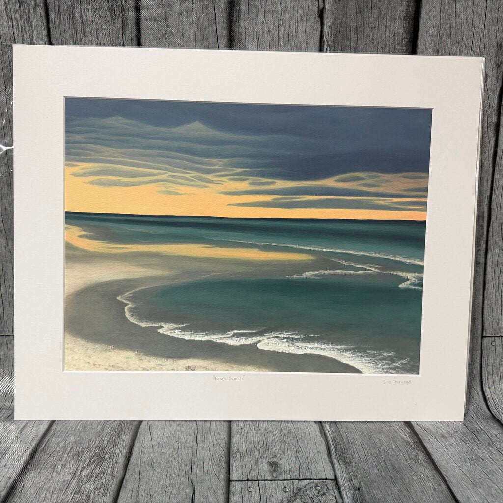 Local Artist Signed Beach Sunset Somerset Velvet Giclee Print