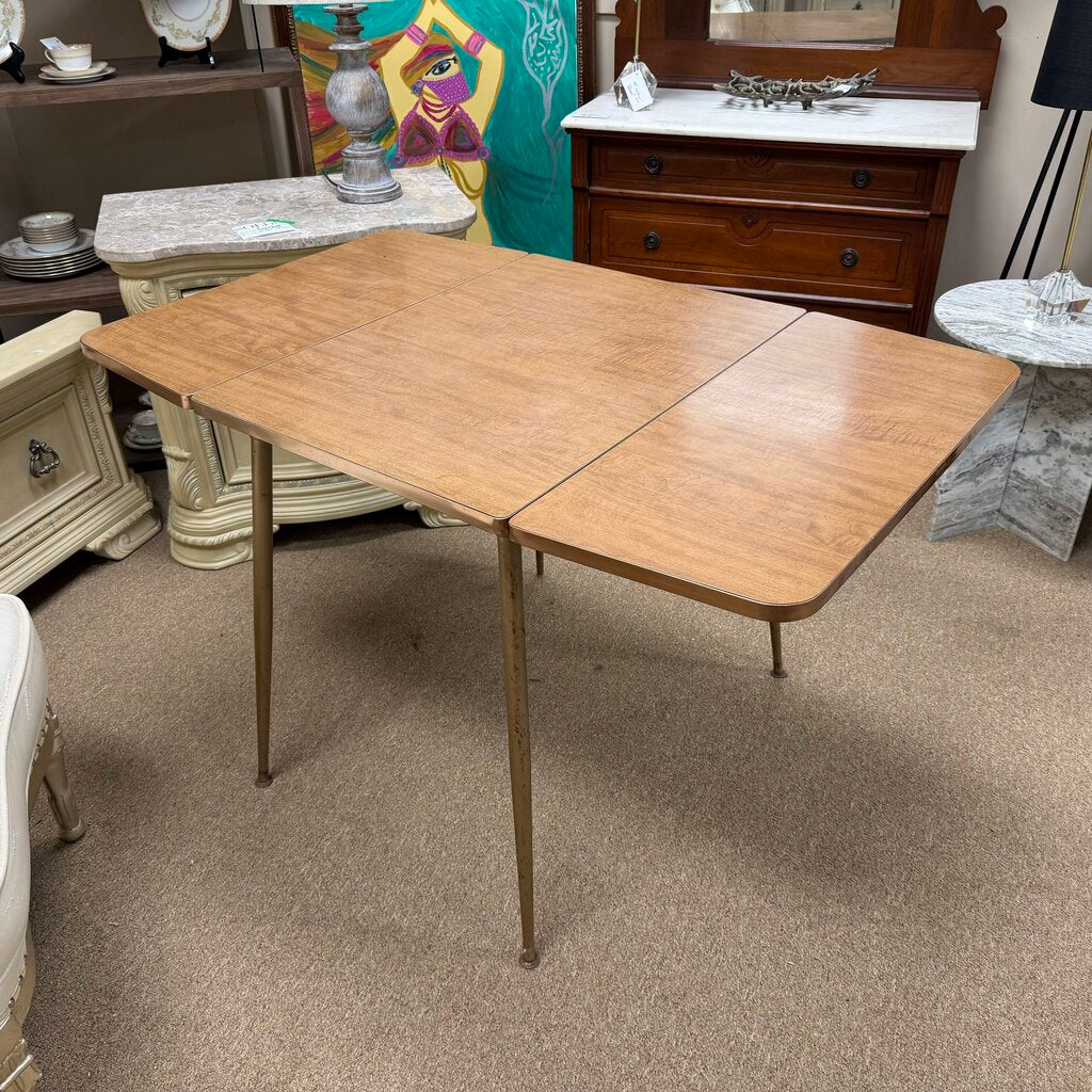 Mid Century Metal + Formica Drop Leaf Table