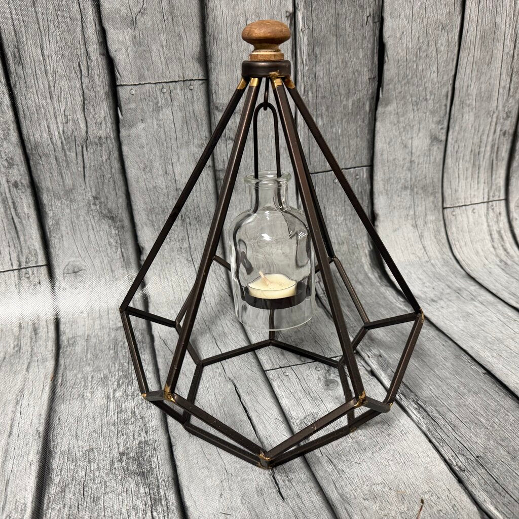 Metal Lantern Style Candleholder