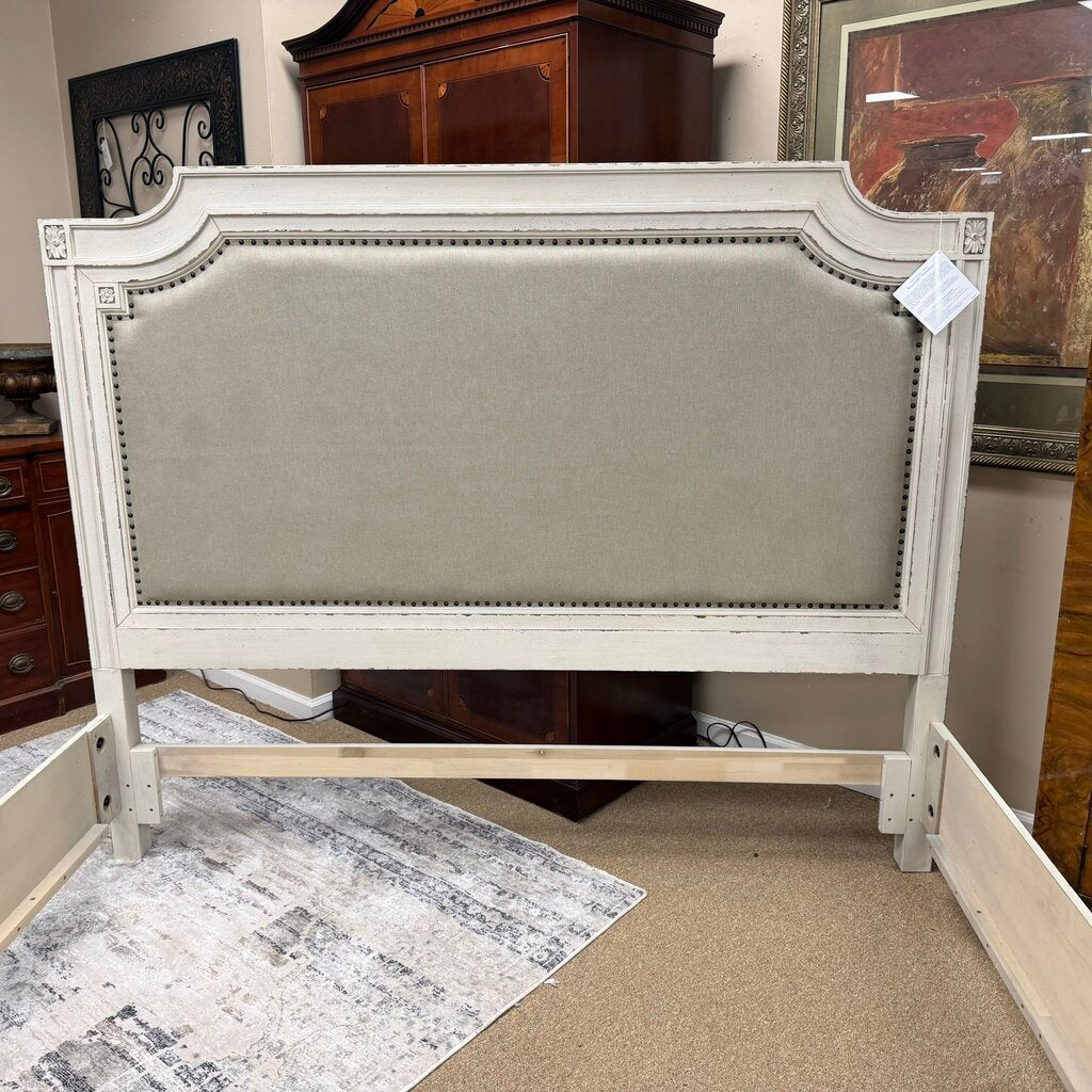 Wood + Upholstered Panel Bed