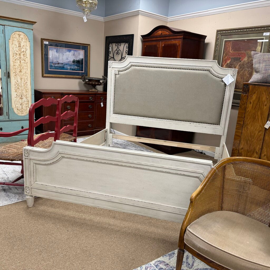 Wood + Upholstered Panel Bed