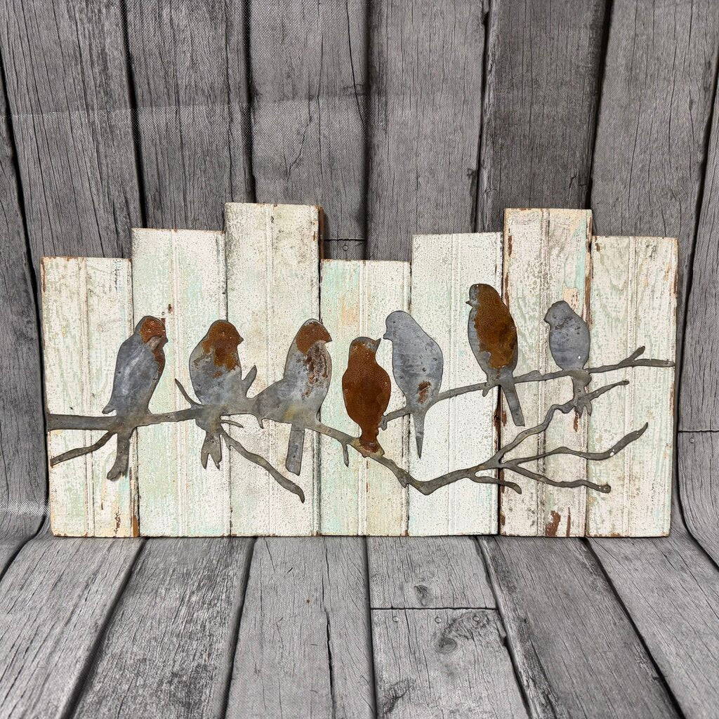 Metal Birds on Branch Wall Decor