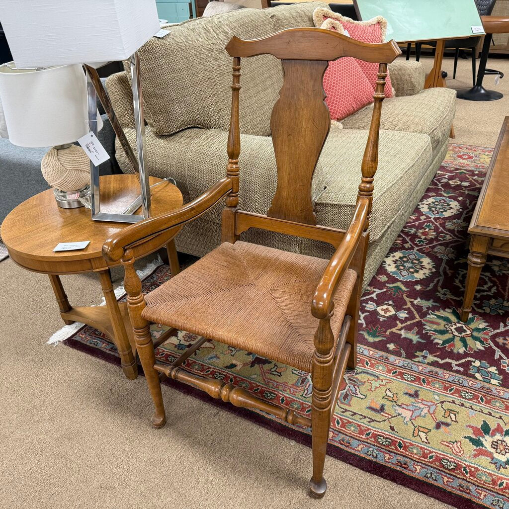Pine Rush Seat Arm Chair