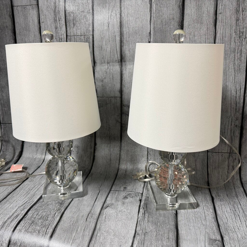 Pair Crystal Bubble Lamps