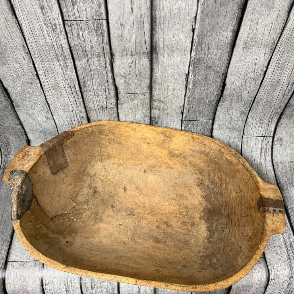 Large Primitive Wood Dough Bowl