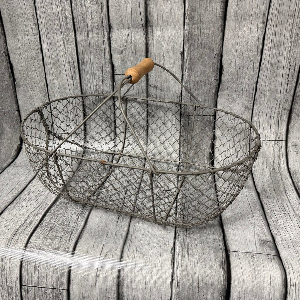 Vintage Wire Gathering Basket