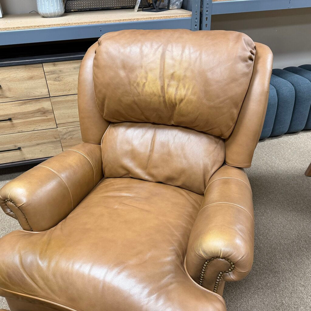 Leather Recliner + Ottoman