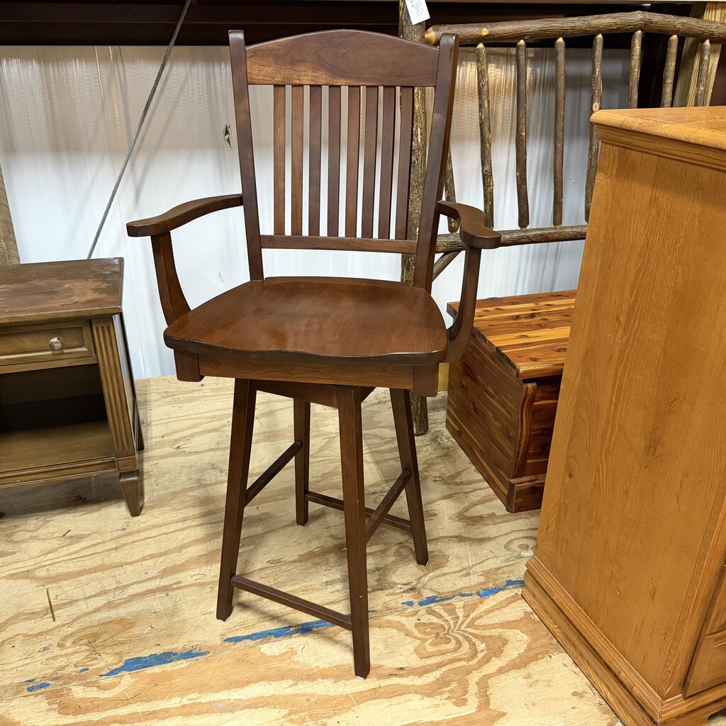 Wood Swivel Bar Stool