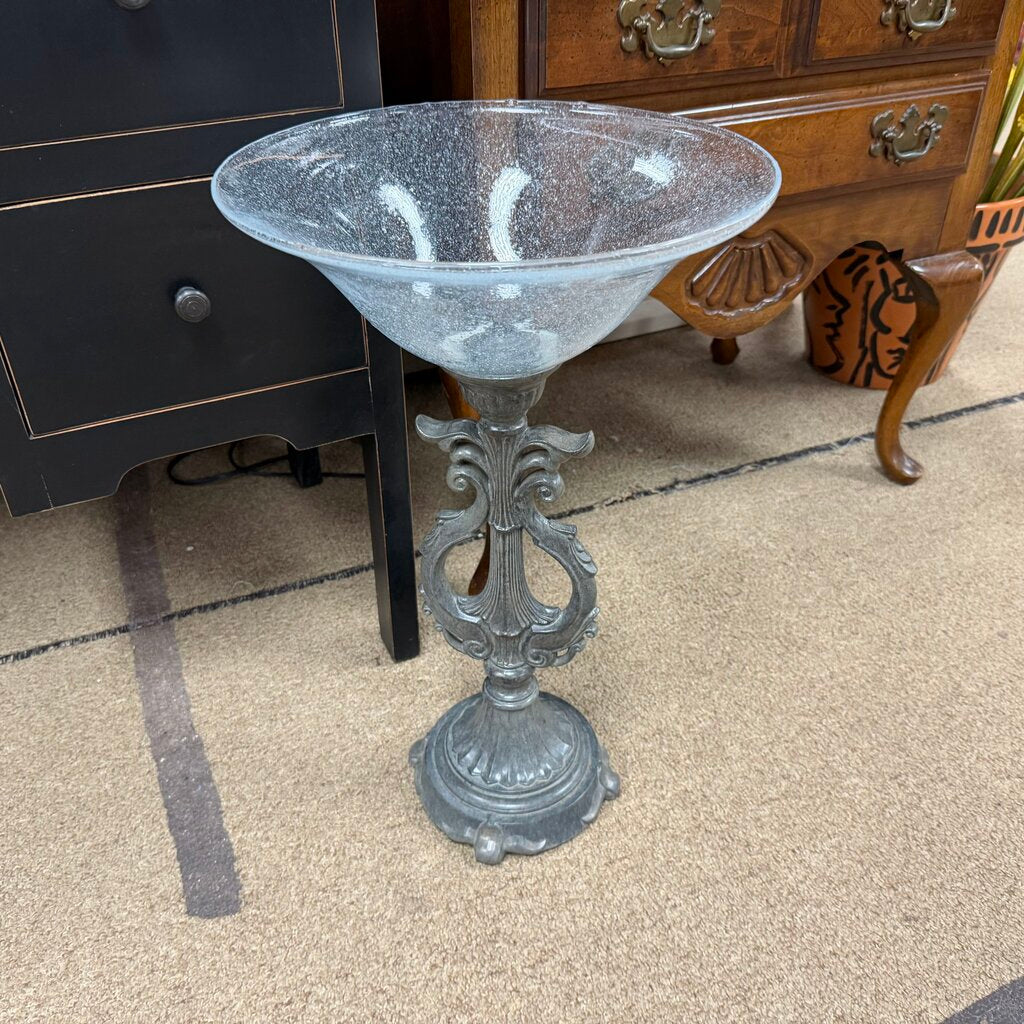 Glass Bowl on Iron Base