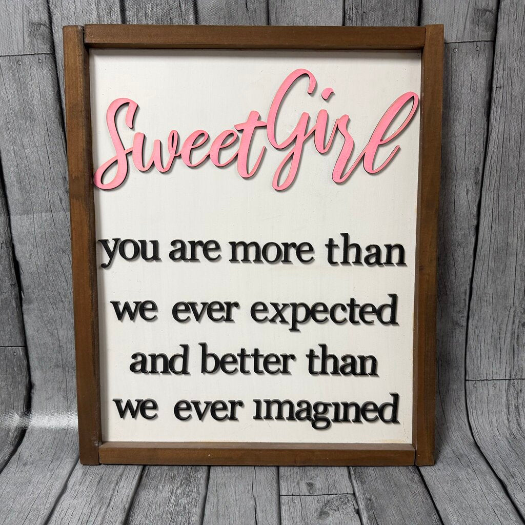 Sweet Girl Word Art Decor