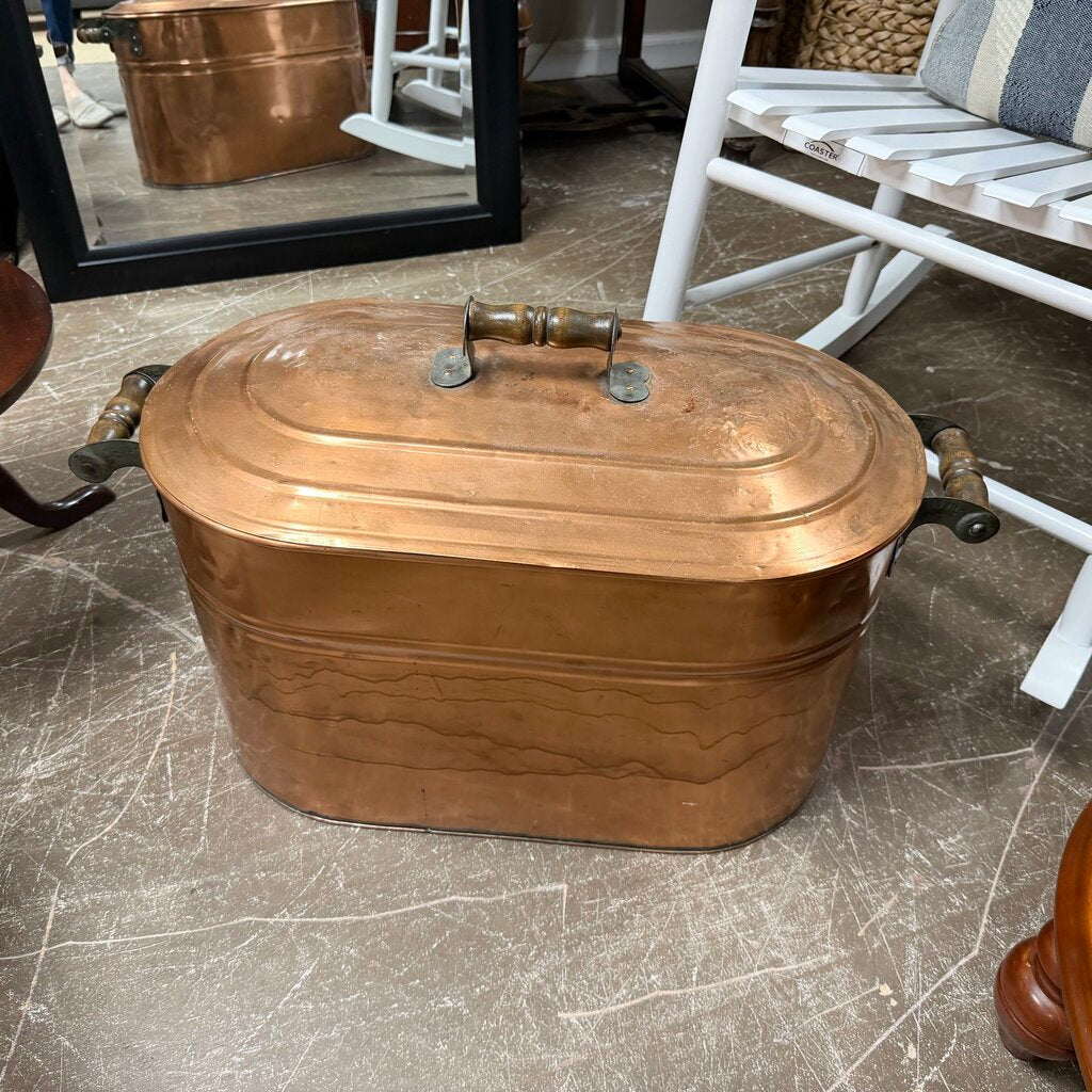 Vintage Oval Copper Pot w/Lid