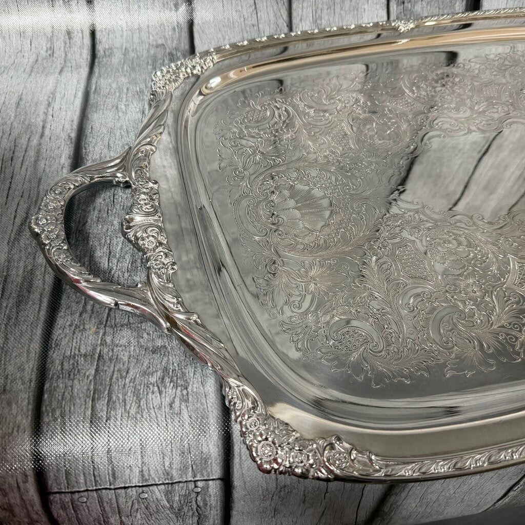 Heritage 1847 Rogers Bros 9498 Ornate Silver-Plated Serving Tray