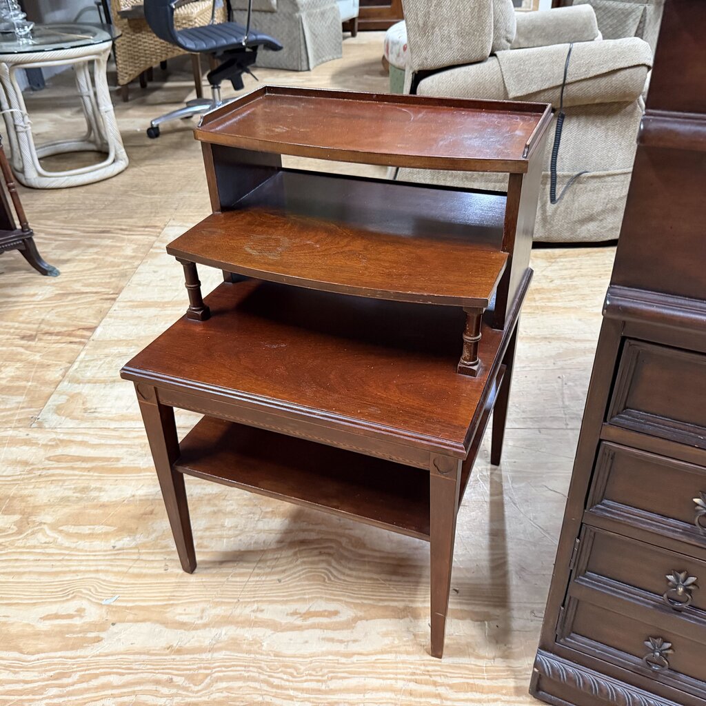 Vintage Mahogany 3-Tier Step Table