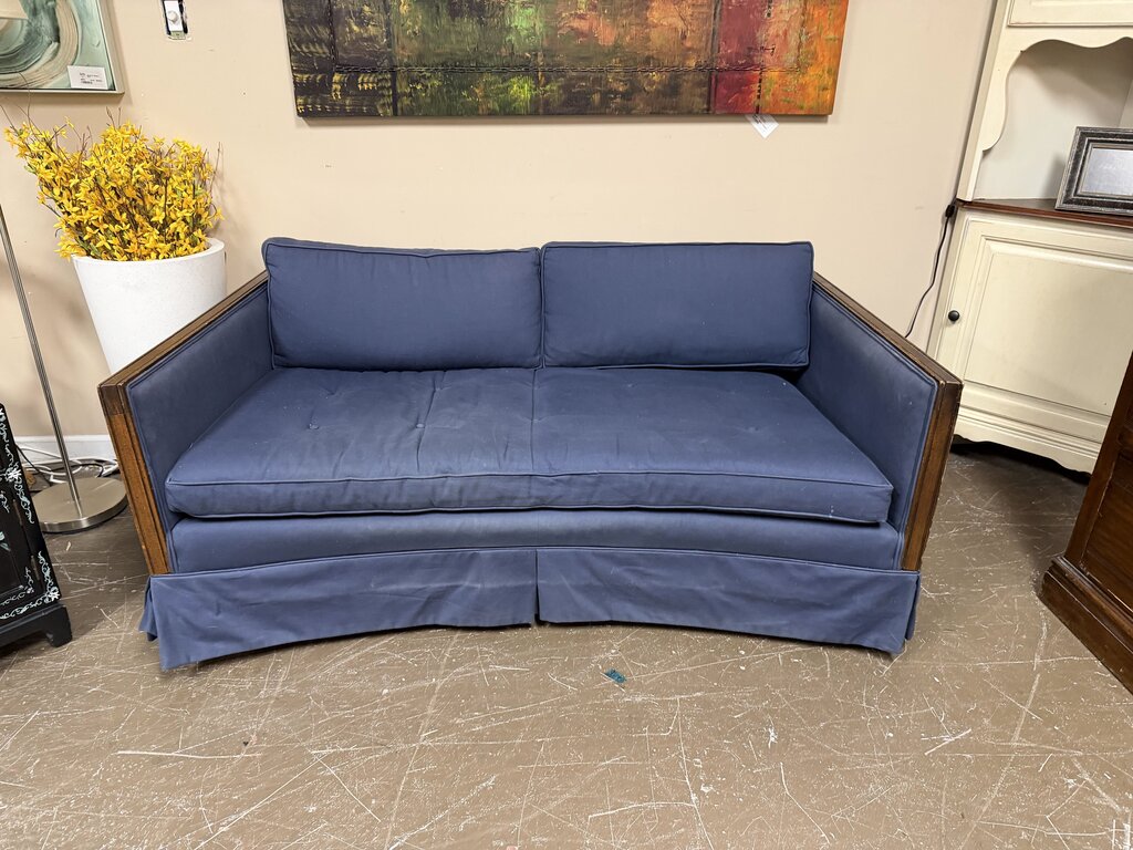 Contemporary Wood-Frame Upholstered Loveseat