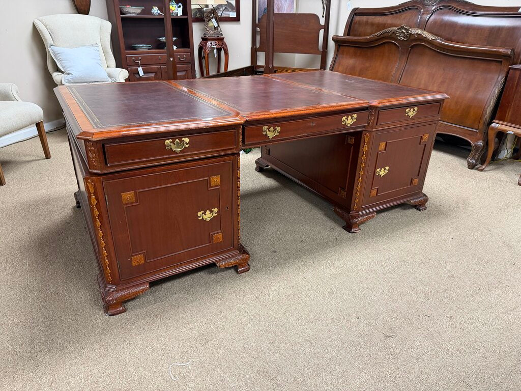 Partner Desk w/Leather Inlay Top