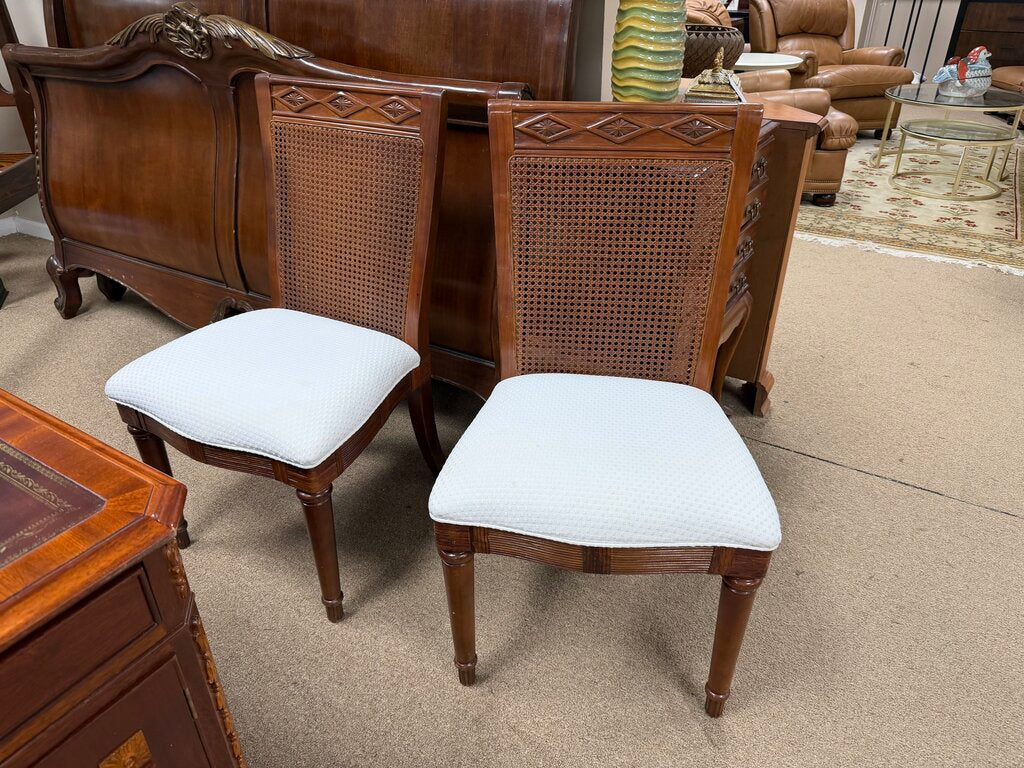 Pair Cane Back Dining/Side Chairs