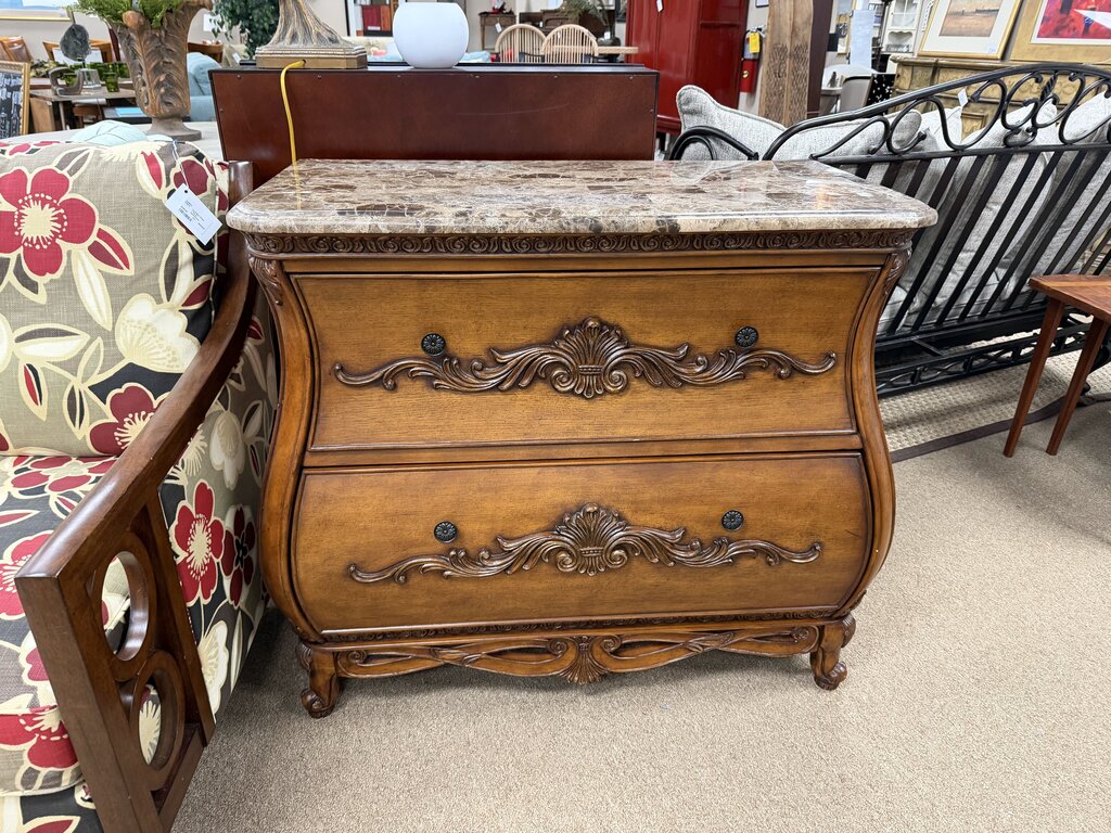 Marble Top Bombe Chest