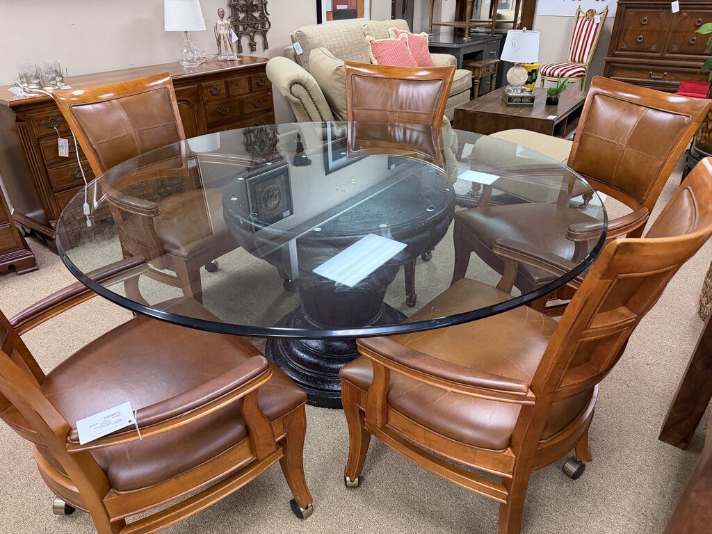 Round Glass Top Dining Table