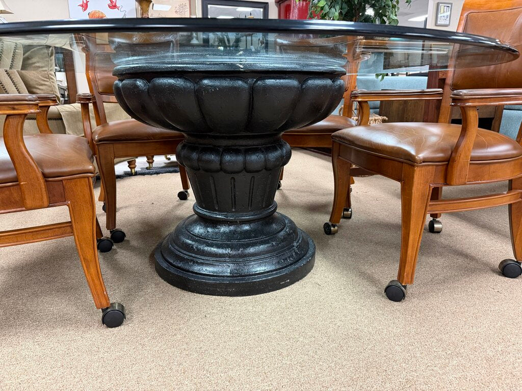 Round Glass Top Dining Table