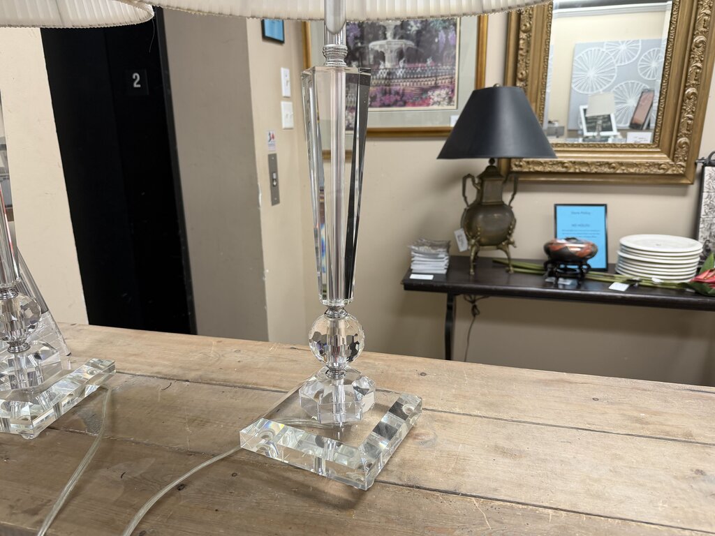 Pair Crystal Buffet Lamps