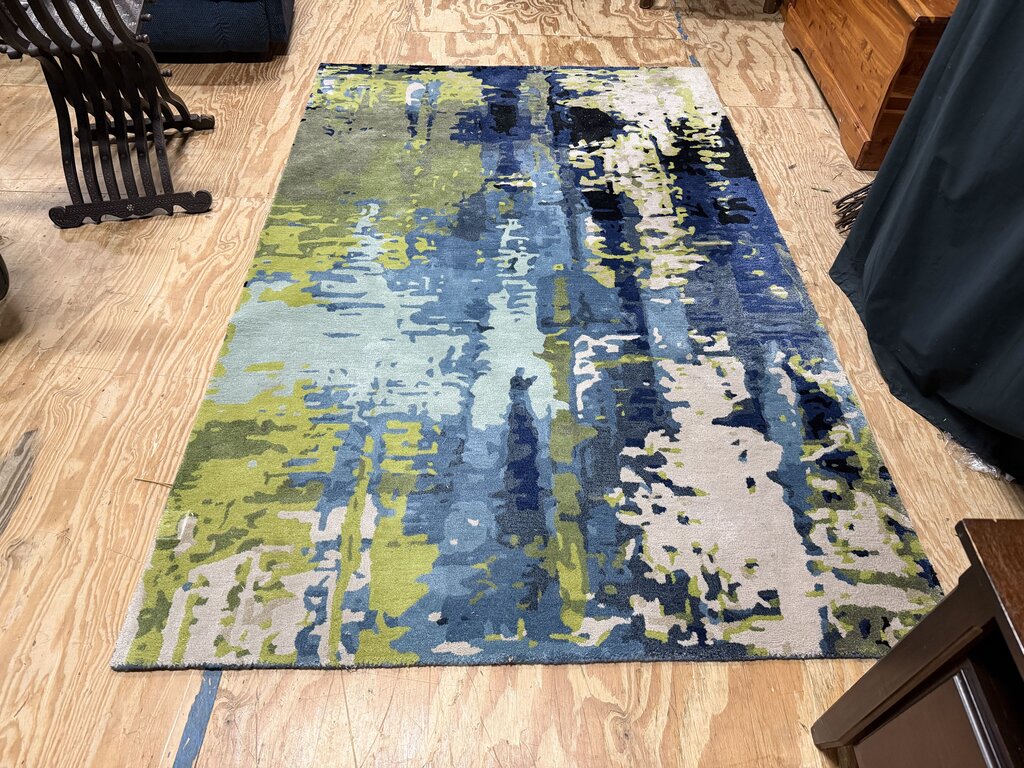 Genesis Matcha Wool Hand-Tufted Abstract Area Rug