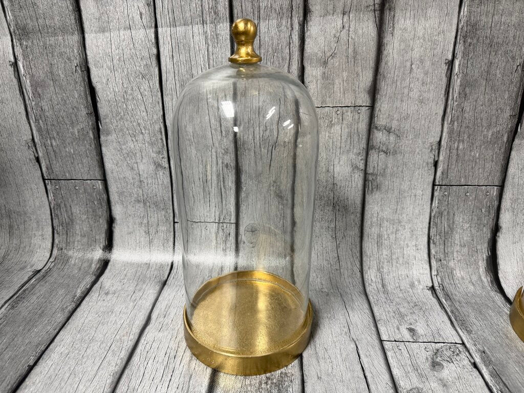 Heavy Gold Base + Clear Cloche