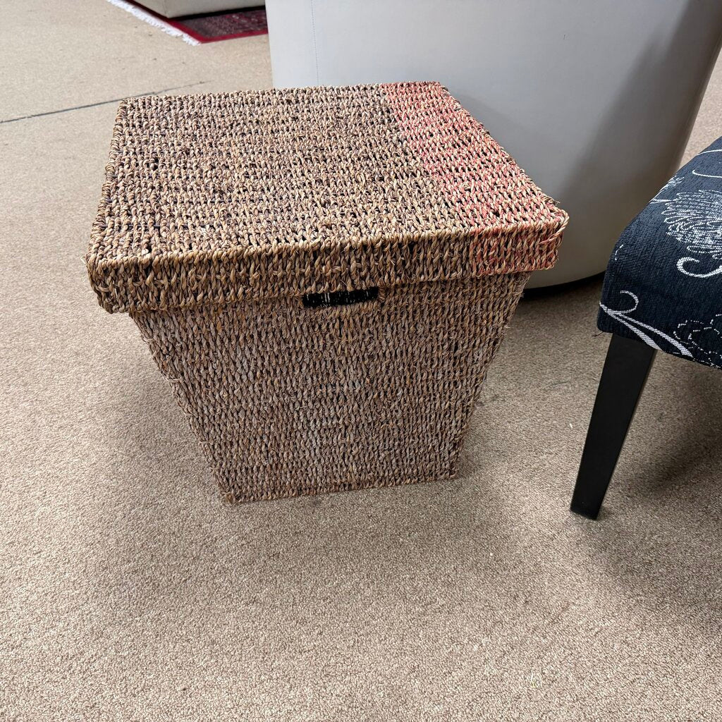 Wicker Storage Bin w/Lid