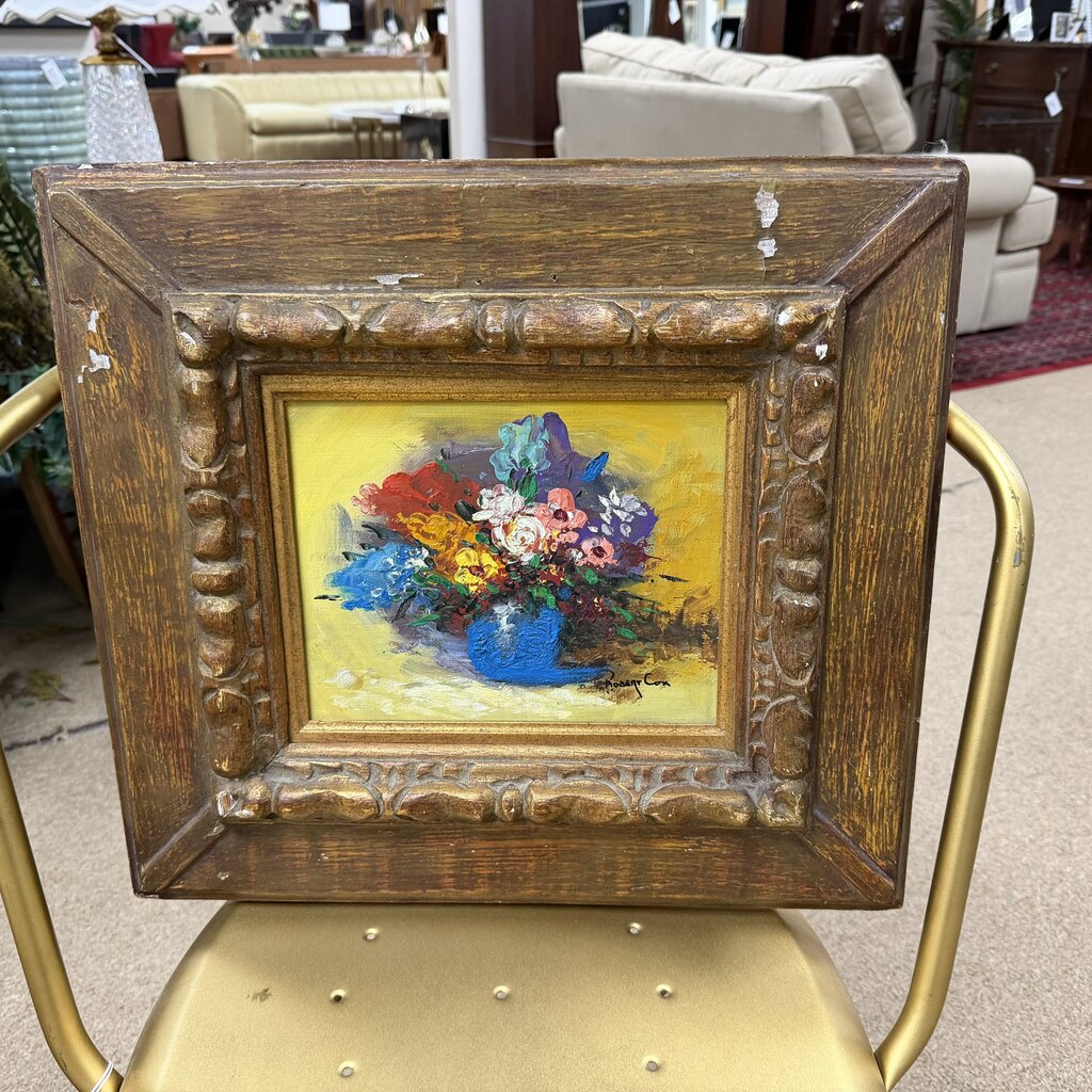 Mid Century Floral Still Life Oil Painting