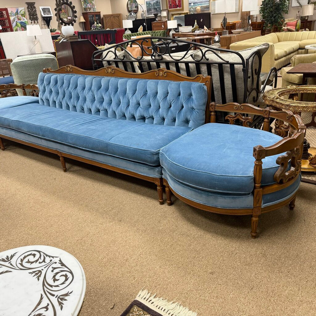 Hollywood Regency Velvet Conversation Sofa