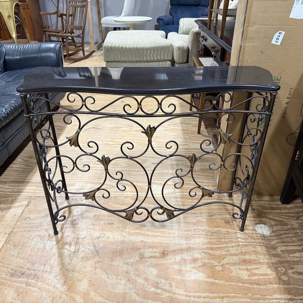 Granite + Iron Console Table