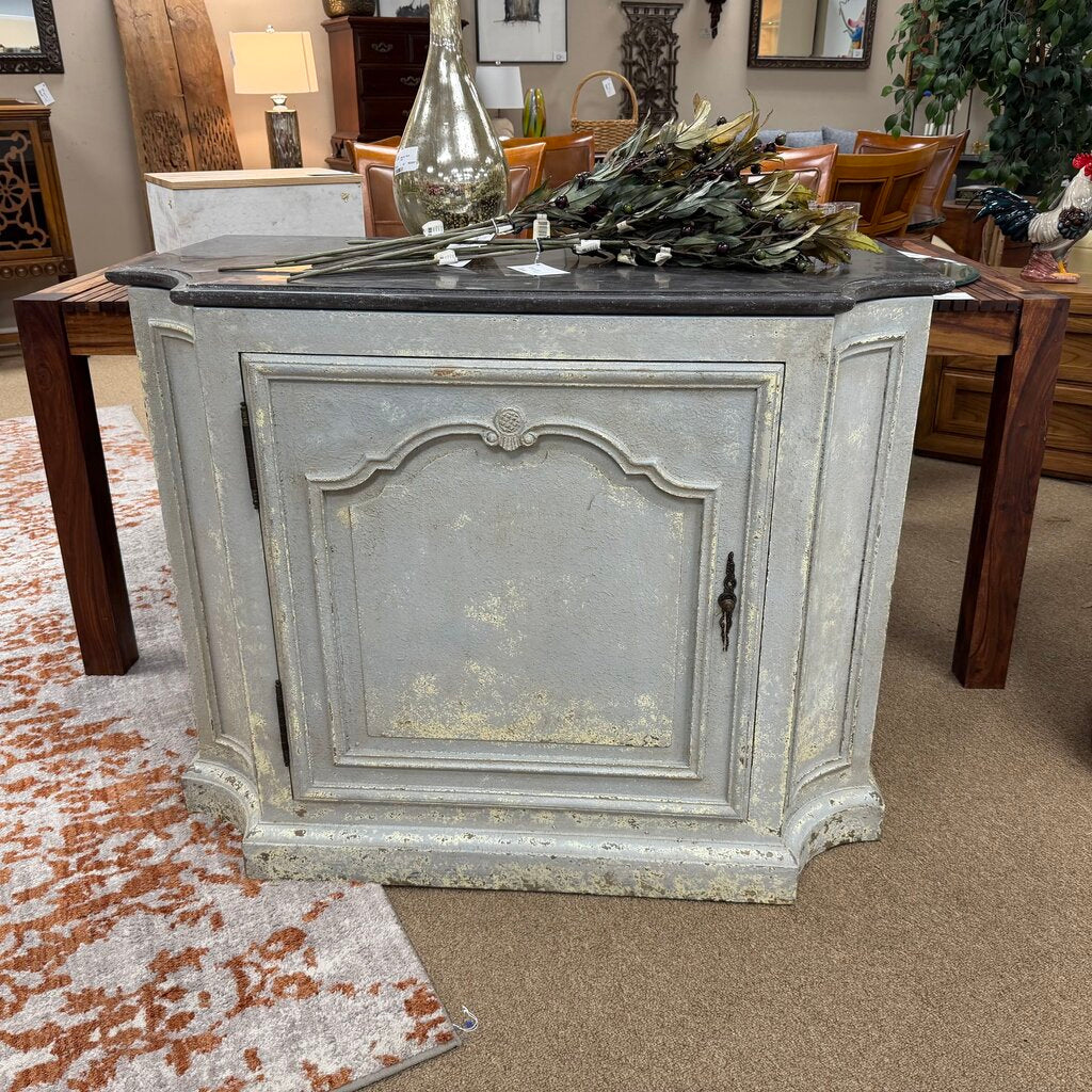 Imported Distressed Accent Cabinet w/Granite Top