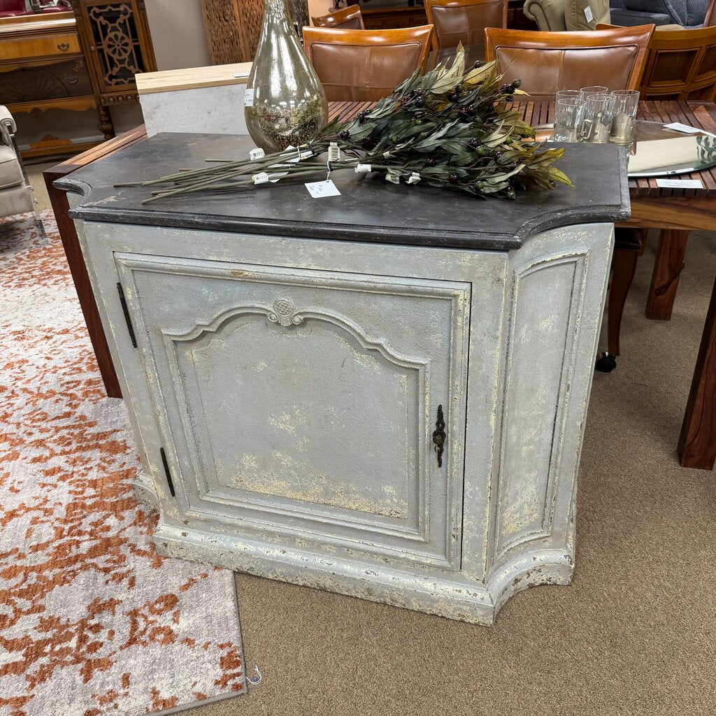Imported Distressed Accent Cabinet w/Granite Top