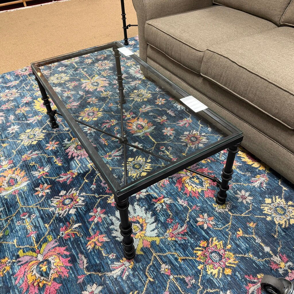 Glass Top Iron Coffee Table