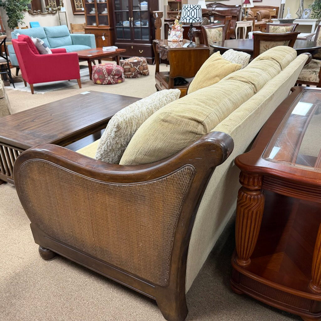 Wood + Woven Look Sofa