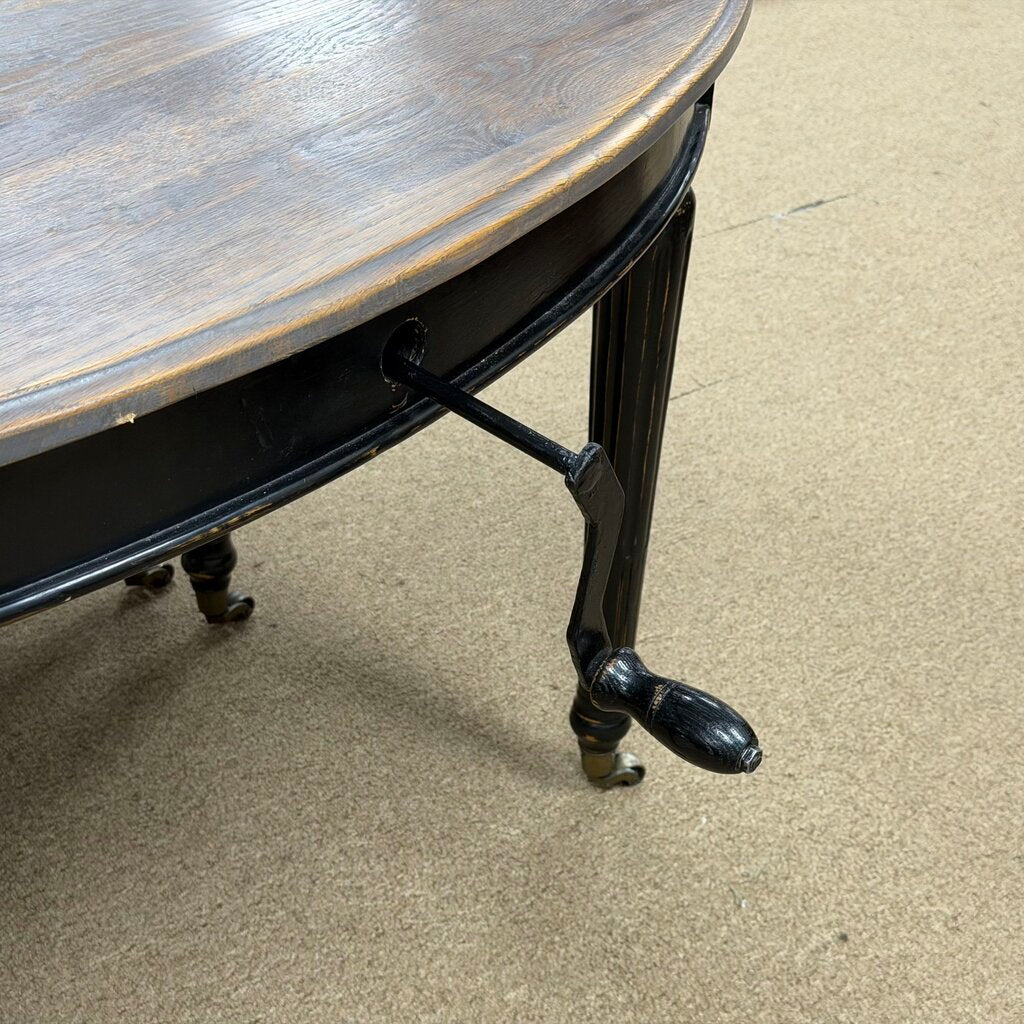 Vintage Crank-Extension Dining Table + 2-22.5" leaves