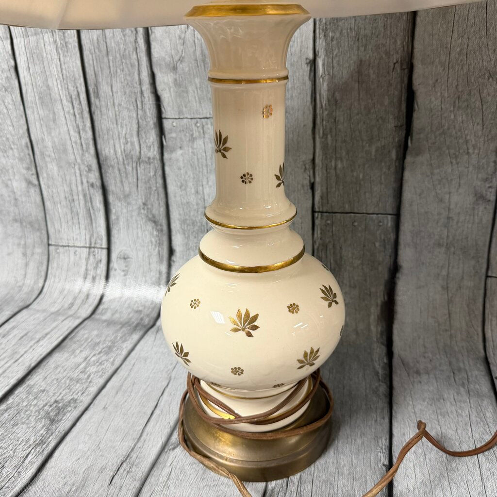 Vintage White Lamp w/Gold Detailing