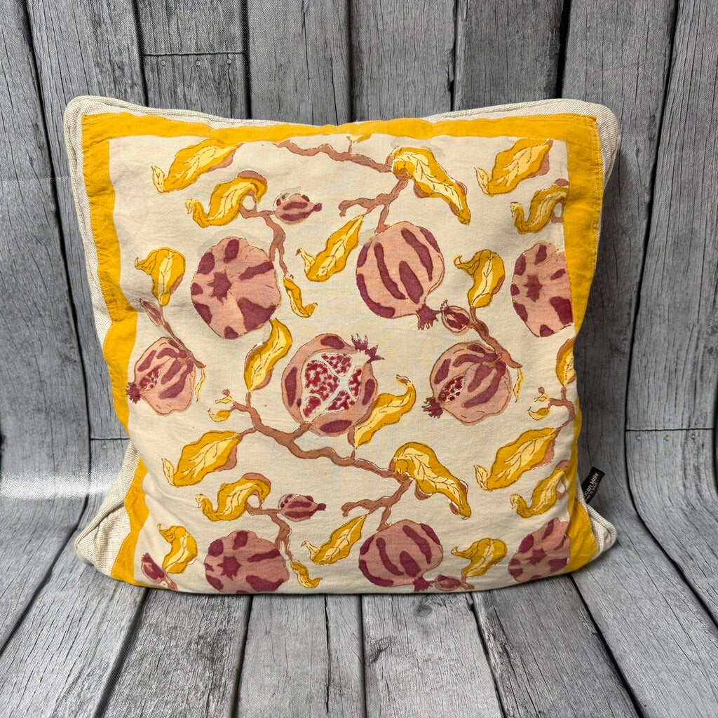Linen Down-Filled Pomegranate Pillow