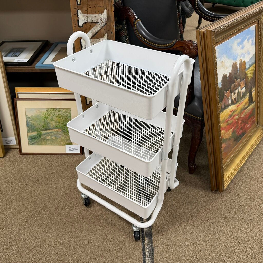 Metal Rolling 3-Tier Utility Cart