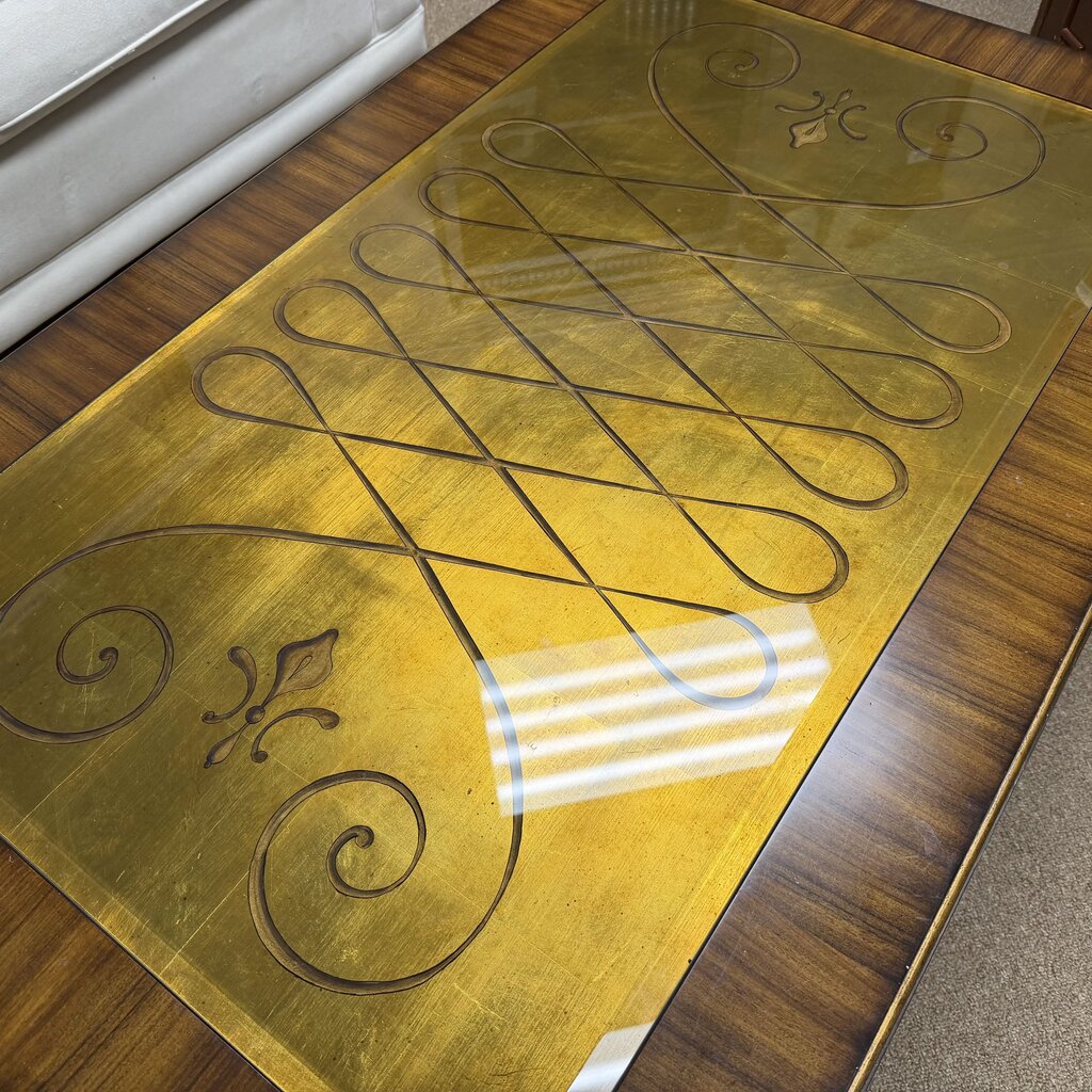 Neoclassical-Style Coffee Table w/Decorative Inlay