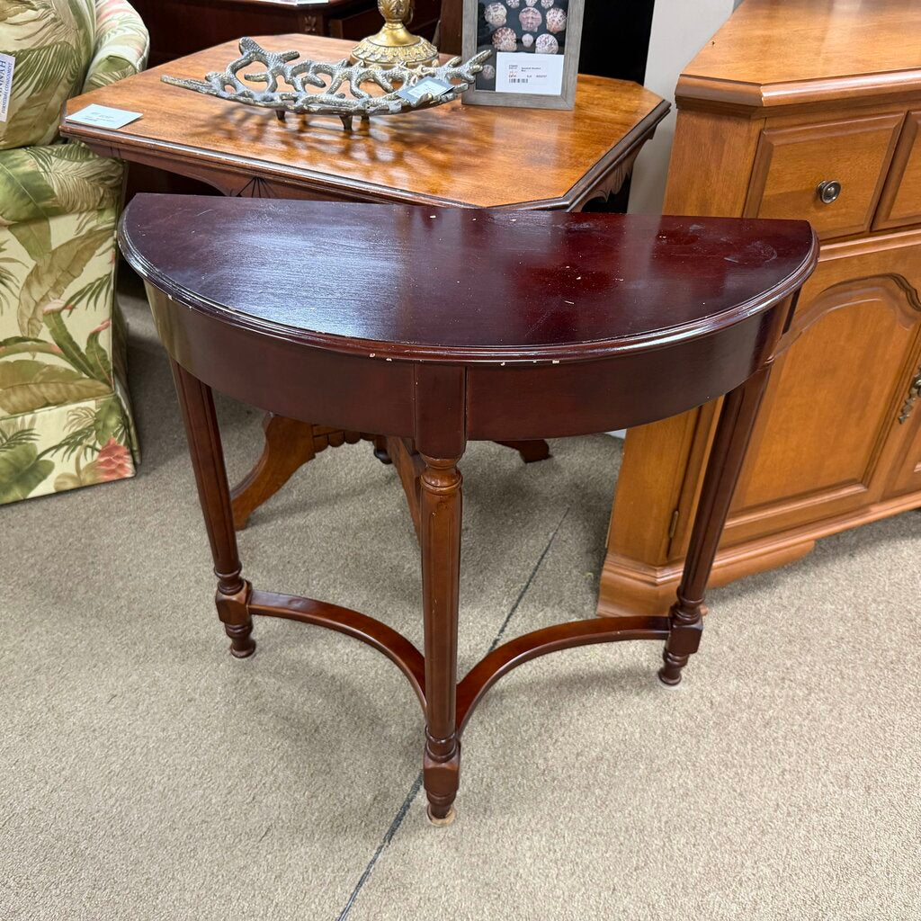 Small Wood Demilune Console Table