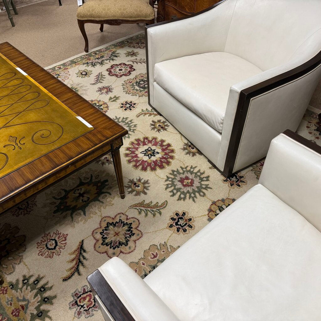 Cream Floral Wool Rug