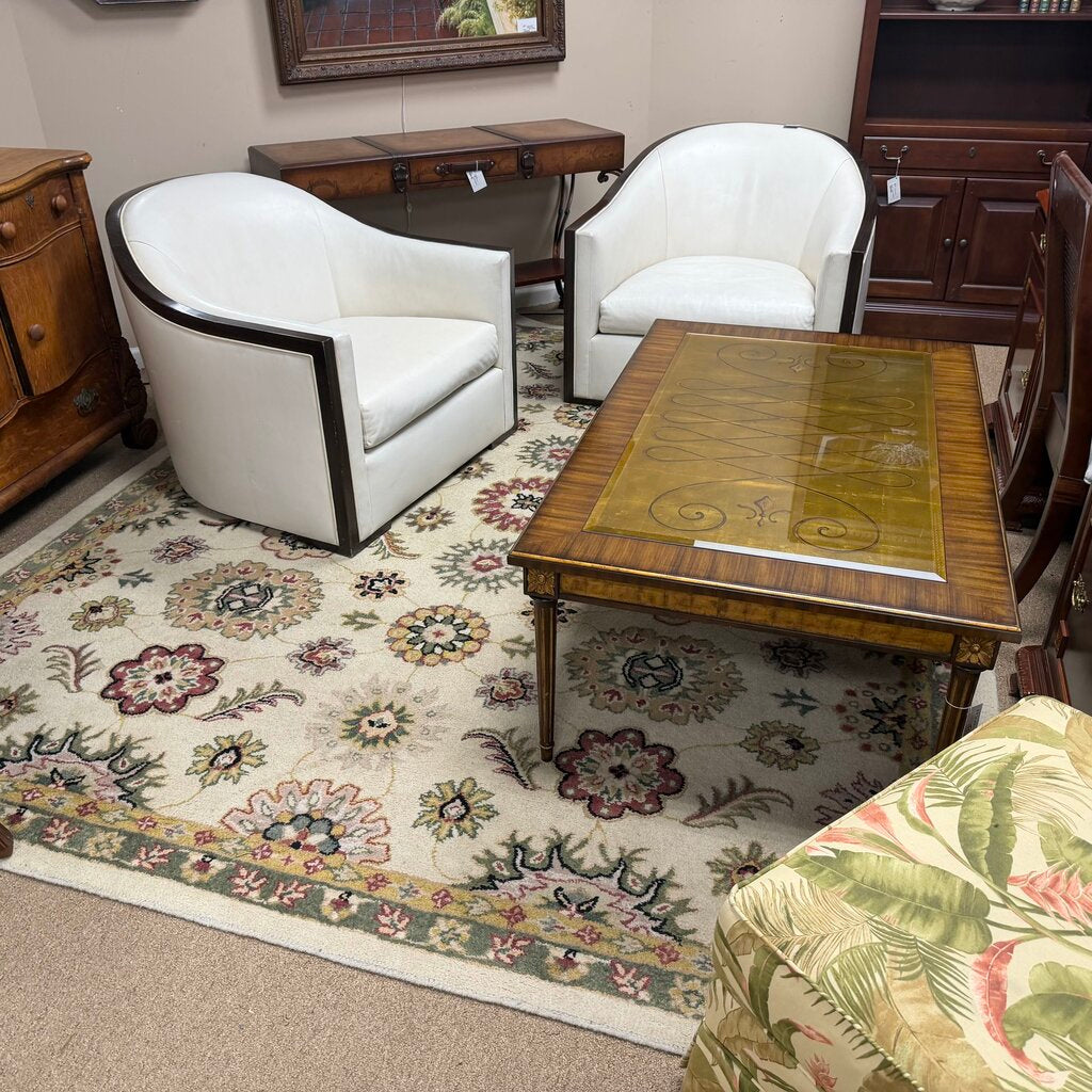 Cream Floral Wool Rug