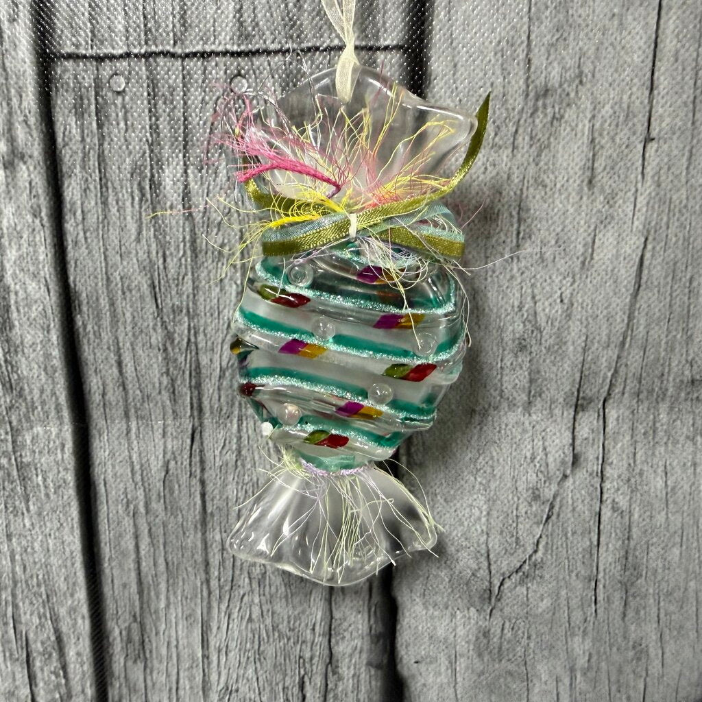 Green Stripe Candy Ornament