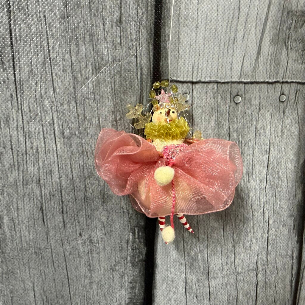 Pink Snowman Ballerina Ornament