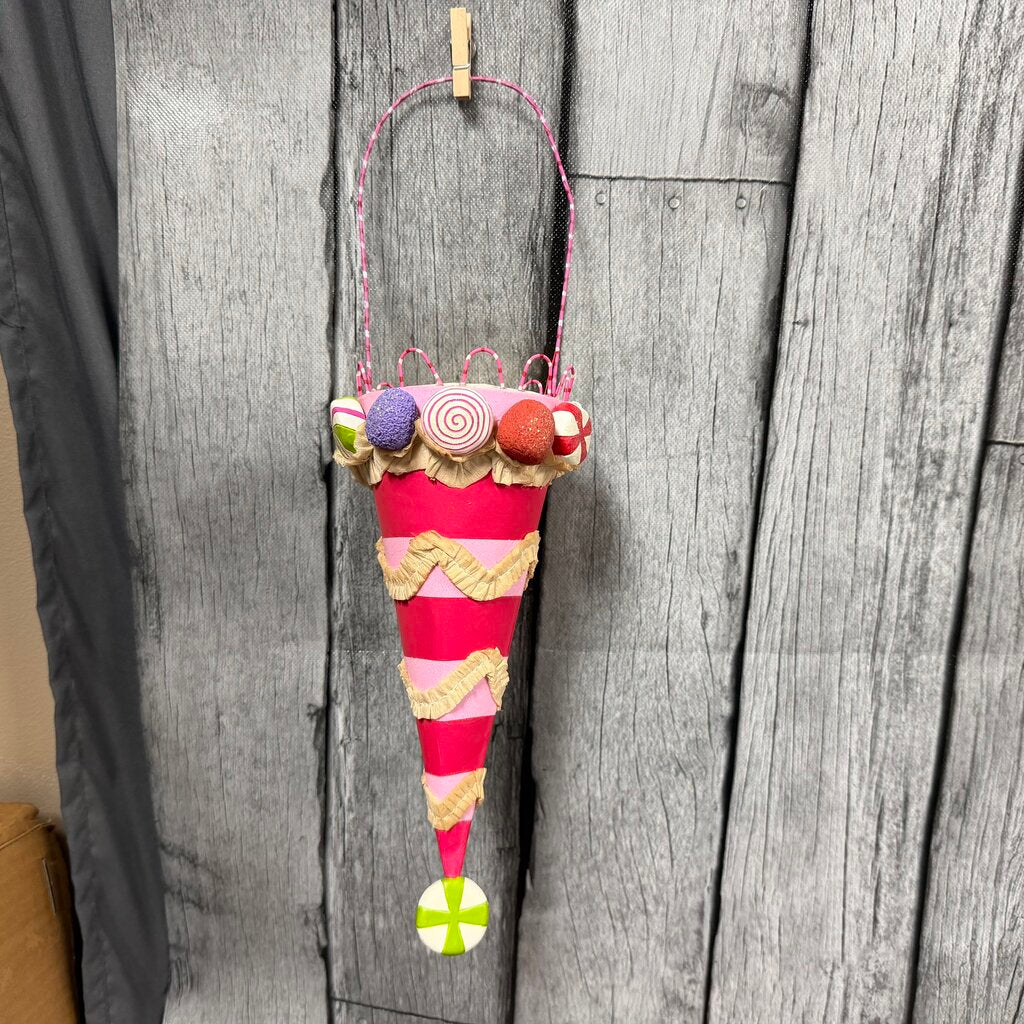 Glitterville Pink & Red Party Hat Decor
