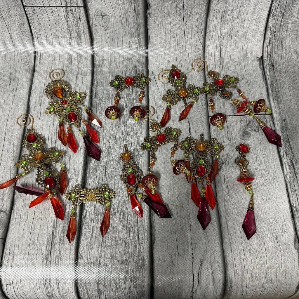 Set/40+ Indian Style Metal Beaded Ornaments