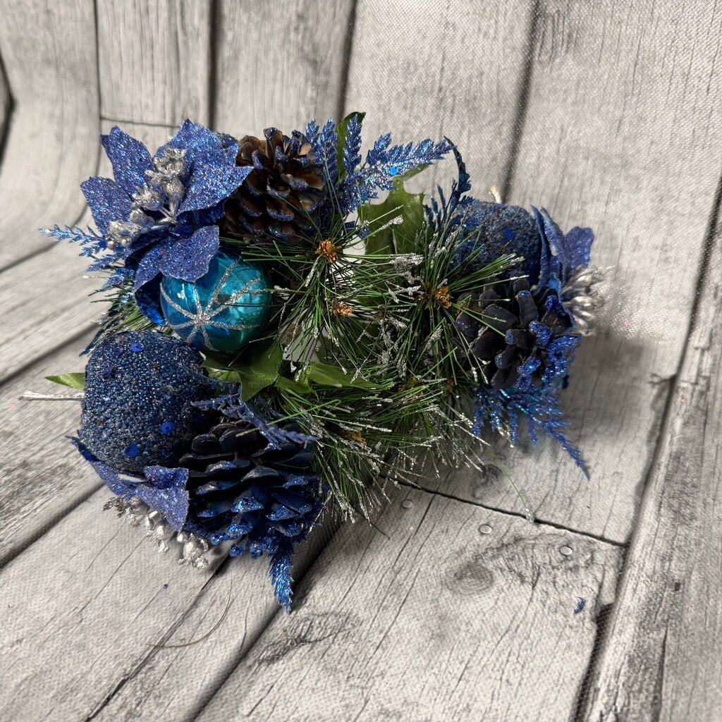 Set/3 Blue Floral Picks